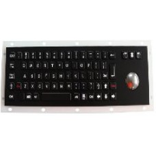 INT-CTR-K09-R01(S4YL) Промышленная клавиатура из нержавеющей стали, гальваническое покрытие из черного титана, с трекболом