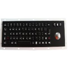 INT-CTR-K10-R01(S4L) Промышленная клавиатура из нержавеющей стали, гальваническое покрытие из черного титана, с трекболом