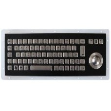 INT-CTR-K13-R01(S4) Промышленная клавиатура из нержавеющей стали, гальваническое покрытие из черного титана, с трекболом
