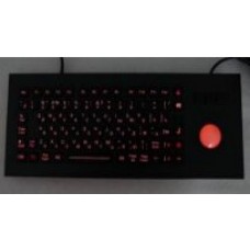 INT-CTR-K22-R01(S4LY) Промышленная клавиатура из нержавеющей стали, гальваническое покрытие из черного титана, с трекболом