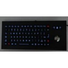 INT-CTR-K23-R01(S4LY) Промышленная клавиатура из нержавеющей стали, гальваническое покрытие из черного титана, с трекболом